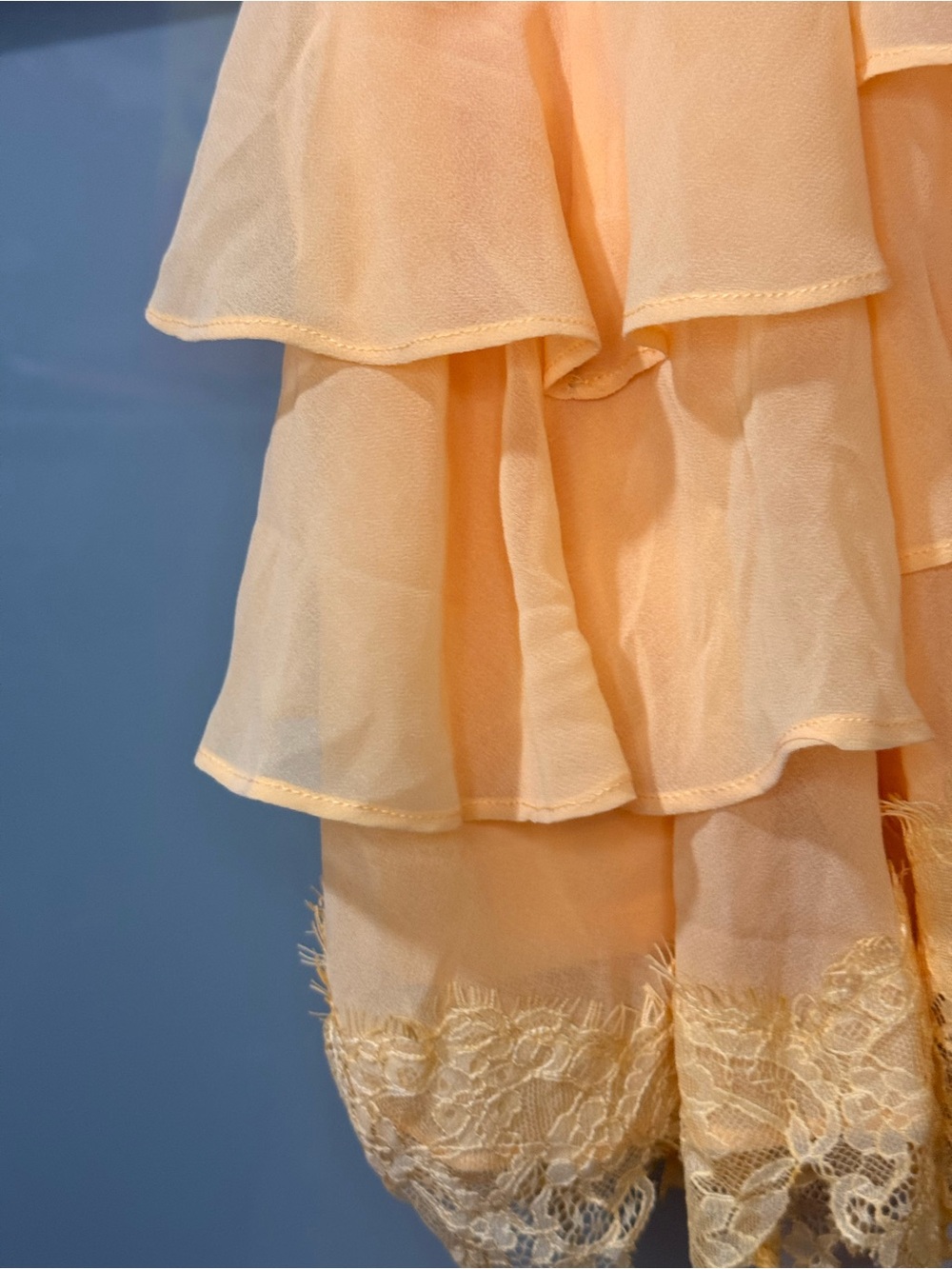Peach Layered Ruffle Dress - Picture 3 of 4